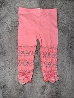 JustFab Coral Lace Trim Girls Legging capris